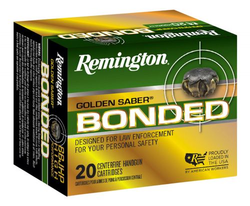 Remington Golden Saber 180 grain, Bonded Jacketed Hollow Point, 40 S&W, 20 Round Box