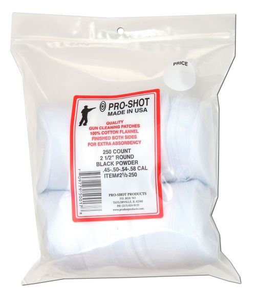 Pro-Shot Cleaning Patches 45-58 Cal Cotton 250 Per Bag