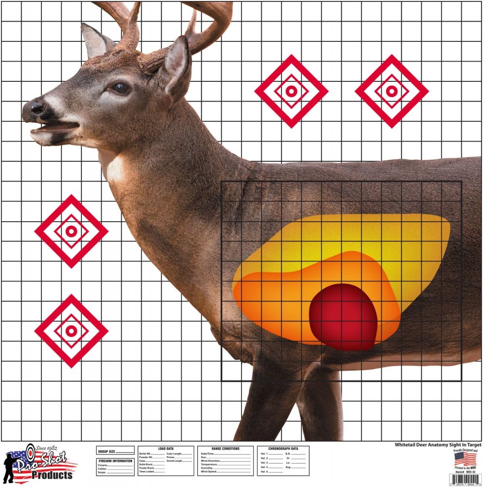 Pro-Shot American Whitetail Sight-In Target 25x 25 5 Pack
