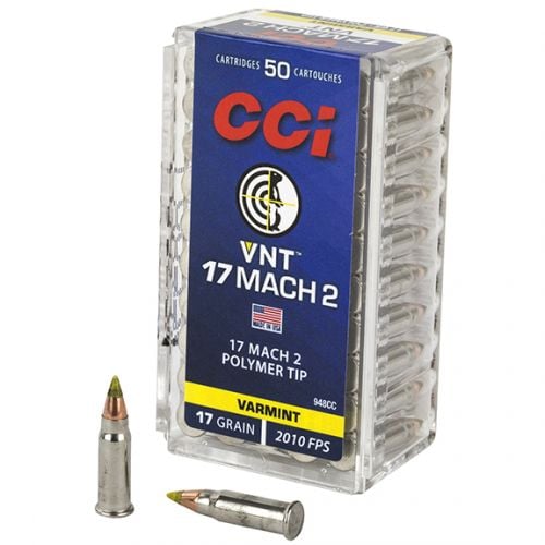 CCI Varmint VNT Polymer Tip 17 Mach 2 Ammo 50 Round Box