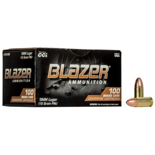 CCI Blazer Brass 9mm 115 GR Full Metal Jacket 100rd box