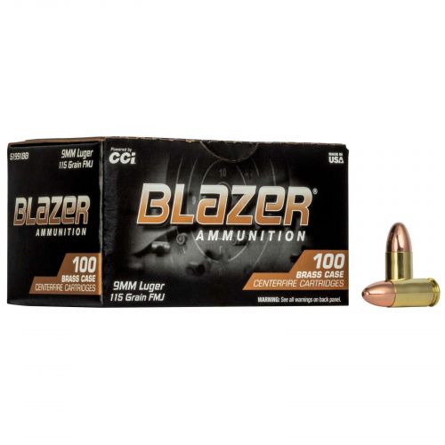 CCI Blazer Brass 9mm 115 GR Full Metal Jacket 100rd box