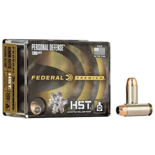 Federal Personal Defense 10mm Auto 200 GR HST Jacketed Hollow Point 20 Bx/ 10 Cs