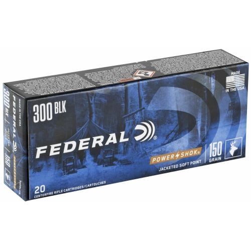 Federal Power-Shok 300Blackout 150gr Jacketed Soft Point 20 Per Box/10 Case