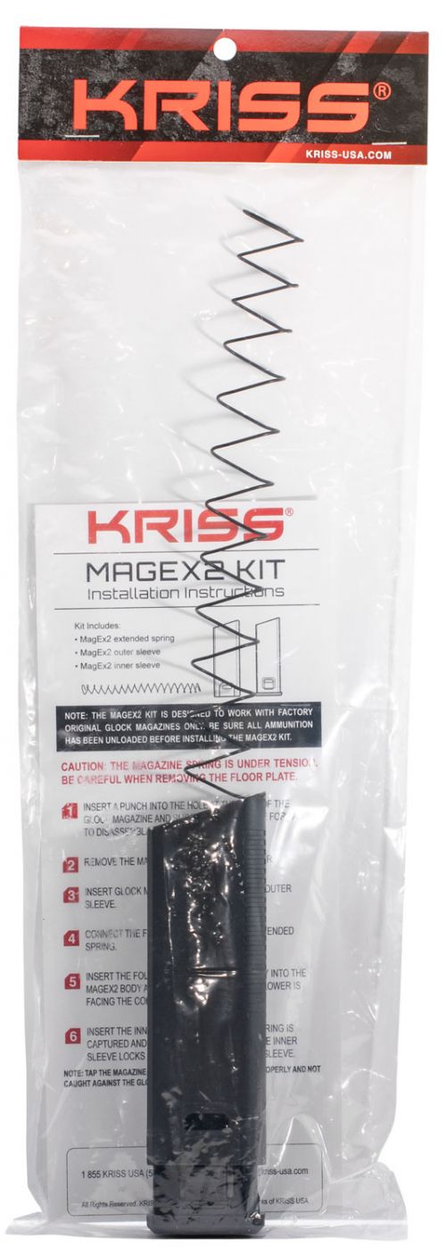 Kriss USA Mag-Ex2 Kit 9mm Luger For Glock G17 40rd Black Extended