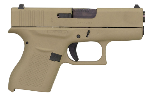 Glock G43 Subcompact 9mm Double Action 3.41 6+1 Flat Dark Earth Polymer Grip/Frame