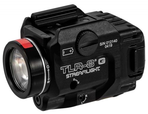 Streamlight TLR-8G Weapon Light White LED 500 Lumens 3V CR123A Battery Black Polymer with Green Laser