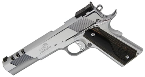 Iver Johnson Arms 1911 Eagle XLC Ported 10mm 6 8+1 High Polished Bright Chrome Ported Long Slide, Diamondwood Walnu