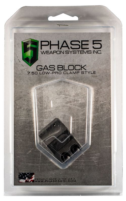 PHASE 5 WEAPON SYSTEMS Lo Pro Gas Block Lo Pro Gas Block Clamp Style 0.750 Barrel Black