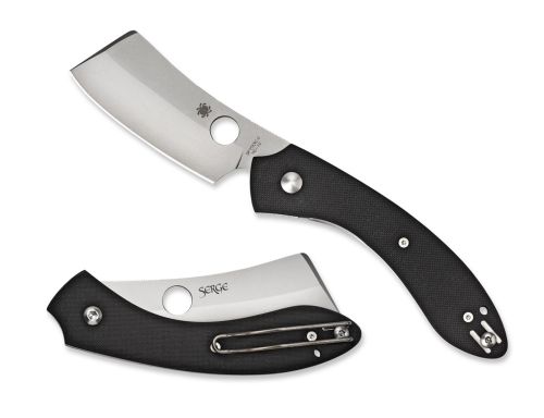 Spyderco ROC 3.07 Cleaver Plain G10 Black Handle Folding