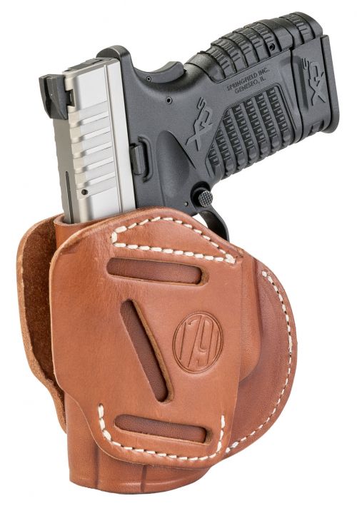 1791 Gunleather 3 Way Brown Leather OWB Sprgfld XD, XD-S/Walther G2C, PPS Ambidextrous Hand