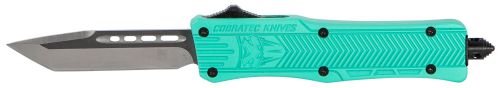 Cobra Tec Knives CTK-1 Small 2.75 Tanto Plain D2 Steel Tiffany Blue Aluminum Handle OTF