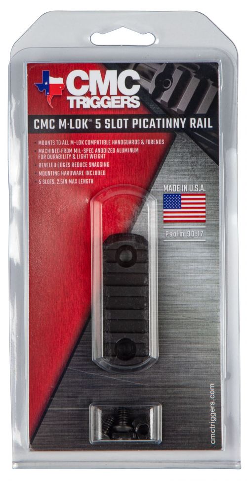 CMC Triggers M-LOK Rail 5-Slot Picatinny Matte Black Hardcoat Anodized 2.50