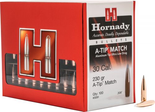 Hornady 3091 A-Tip Match 30 Cal .308 230 gr A-Tip Match 100 Per Box