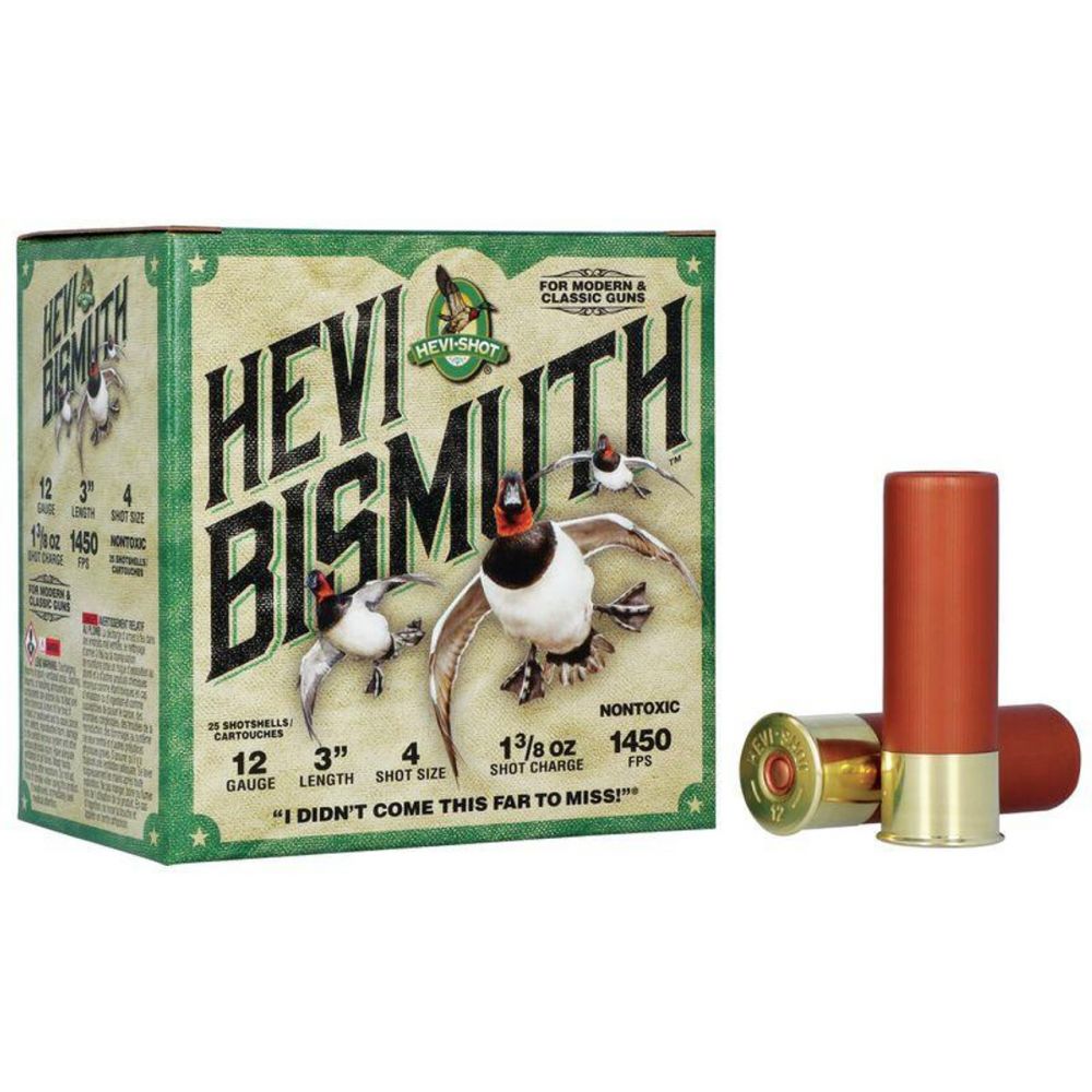 Hevi-Shot Hevi Bismuth #4 Non-Toxic Shot 12 Gauge Ammo 1 3/8 oz 25 Round Box
