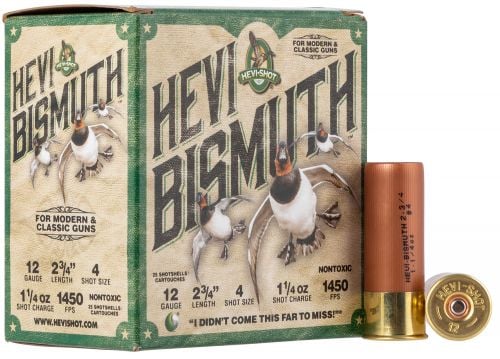 Hevi-Shot Hevi Bismuth #4 Non-Toxic Shot 12 Gauge Ammo 1 1/4 oz 25 Round Box