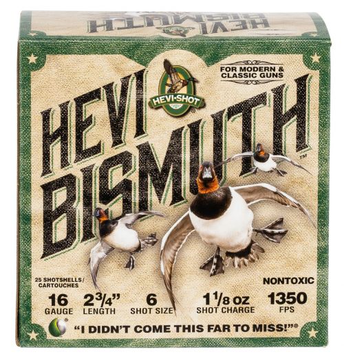 Hevi-Shot Hevi-Bismuth #6 Non-Toxic Shot 16 Gauge Ammo 1 1/8 oz 25 Round Box