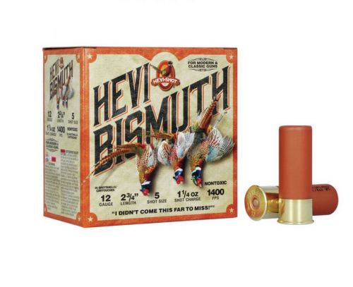 Hevi-Shot Hevi-Bismuth Upland #5 Non-Toxic Shot 12 Gauge Ammo 1 1/4 oz 25 Round Box