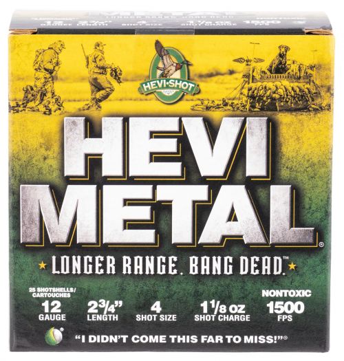 HEVI-Round 38704 Hevi-Metal Longer Range 12 GA 2.75 1 1/8 oz 4 Round 25 Bx/ 10 Cs