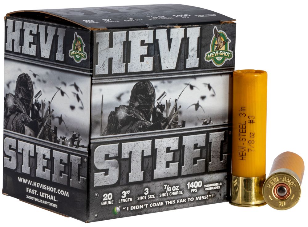 HEVI-Shot Hevi-Steel 20 Gauge 3 7/8 oz 3 Shot 25 Bx/ 10 Cs