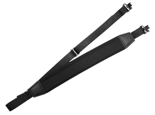 Grovtec US Inc Flex Sling with Locking Swivels 2 W Adjustable Padded Black Elastic Body w/Neoprene Strap for Rifle/Shot
