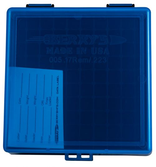 Berrys 005 Ammo Box 223 Rem,5.56x45mm NATO 100rd Blue Lid w/Black Bottom