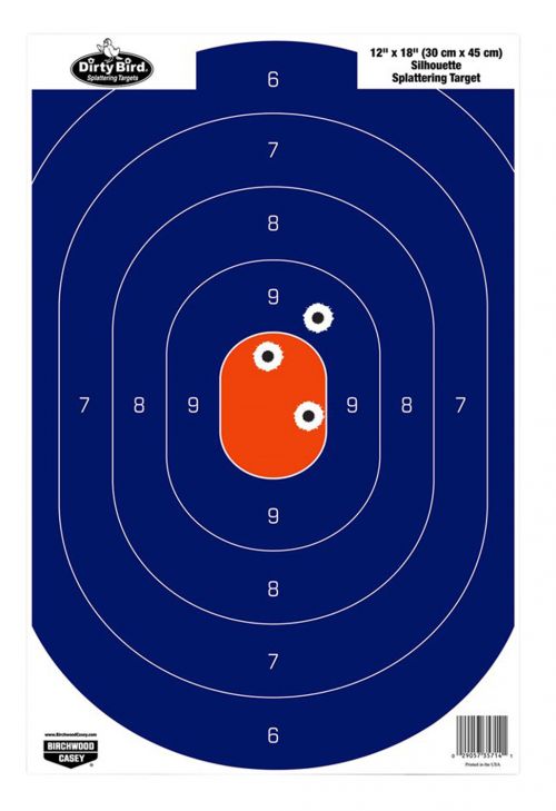 Birchwood Casey Dirty Bird Silhouette Hanging Tagboard Target 12 x 18 50 Per Pack Blue/Orange