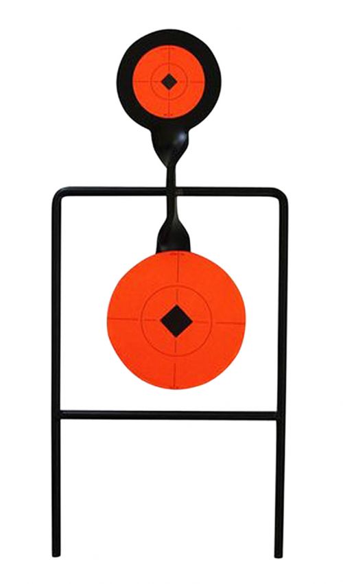 Birchwood Casey World of Targets Super Double Mag Spinner Handgun Black & Orange Paddle w/Orange Target Steel