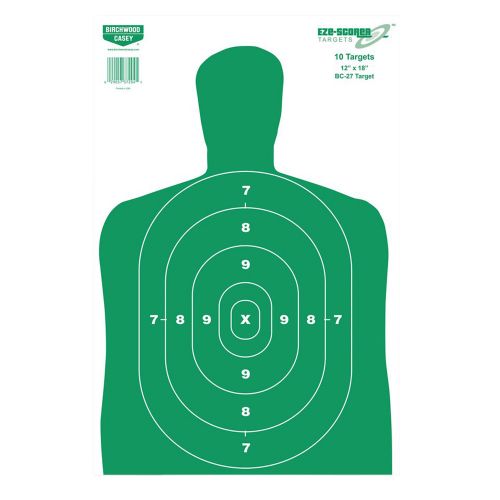 Birchwood Casey EZE-Scorer Green Target Silhouette Paper Target 12 x 18 10 Per Pack