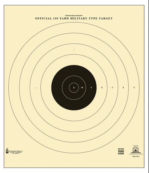 Action Target SR-1 100-Yard Military Bullseye Hanging Tagboard Target 21 x 21 100 Per Box