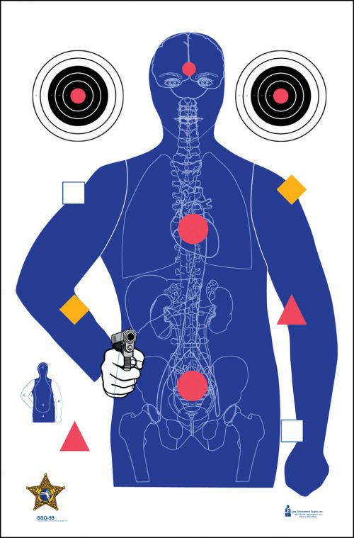 Action Target SSO-99 Sarasota Sheriffs Office Silhouette/Vitals Hanging Paper Target 23 x 35 100 Per Box