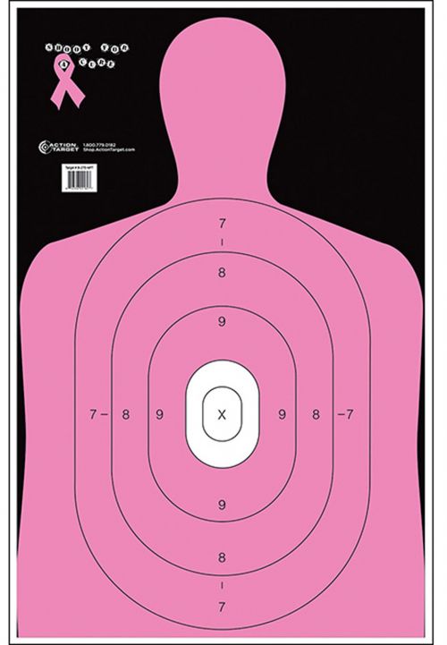 Action Target B-27E Shoot for the Cure Silhouette Paper Target 23 x 35 100 Per Box