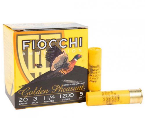 Fiocchi Golden Pheasant 20 GA 3 1 1/4 oz 5 Round 25 Bx/ 10 Cs