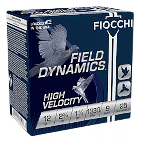 Fiocchi High Velocity 12 Gauge Ammo  2-3/4 1 1/4 oz  #9 Shot 25rd box