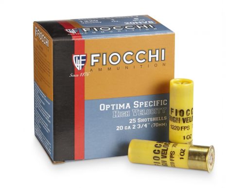 Fiocchi High Velocity 20 Gauge 2.75 1 oz 8 Shot 25 Bx/ 10 Cs