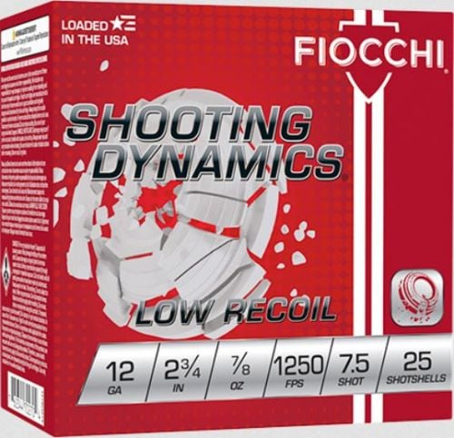 Fiocchi Target Low Recoil 12 Gauge 2.75 7/8 oz 7.5 Shot 25 Bx/ 10 Cs
