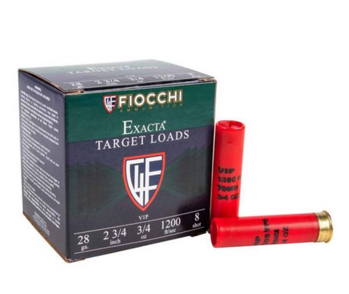 Fiocchi Exacta Target VIP Heavy 28 Gauge 2.75 3/4 oz # 8 25rd box