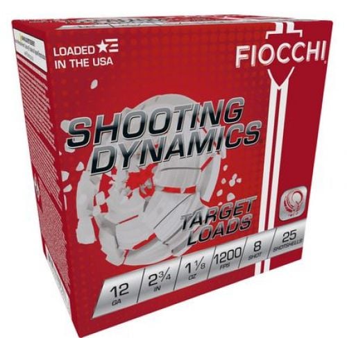 Fiocchi Shooting Dynamics Target  12ga  2-3/4  1 1/8 oz. 1200 FPS 25rd box #8 250rd Case