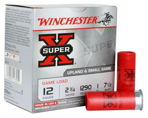 Winchester  Super X Game Load 12 GA Ammo  2.75 1 oz  #7.5 shot  25rd box