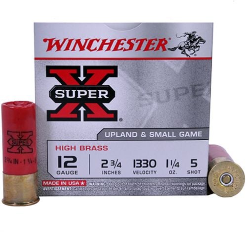 Winchester Ammo Super X High Brass 12 GA 2.75 1 1/4 oz 5 Round 25 Bx/ 10 Cs