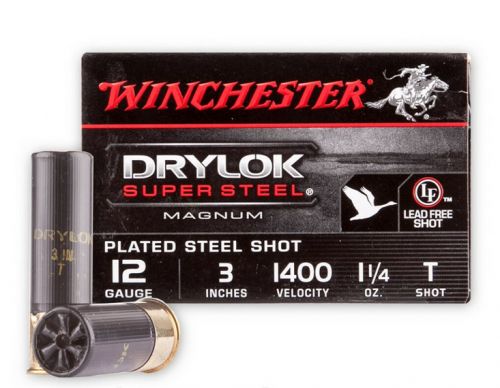 Winchester Ammo Drylock Super Steel Magnum 12 Gauge 3 1 1/4 oz T Shot 25 Bx/ 10 Cs