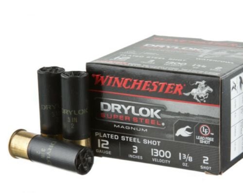 Winchester Ammo Drylock Super Steel Magnum 12 Gauge 3 1 3/8 oz 2 Shot 25 Bx/ 10 Cs