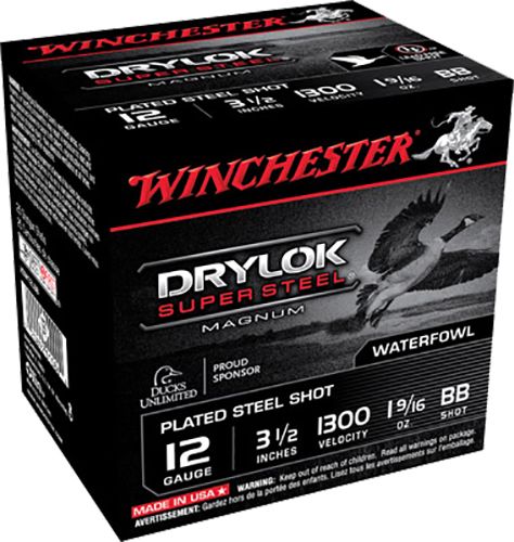 Winchester Ammo Drylock Super Steel Magnum 12 Gauge 3.5 1 9/16 oz BB Shot 25 Bx/ 10 Cs