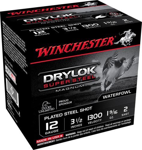 Winchester Ammo Drylock Super Steel Magnum 12 Gauge 3.5 1 9/16 oz 2 Shot 25 Bx/ 10 Cs