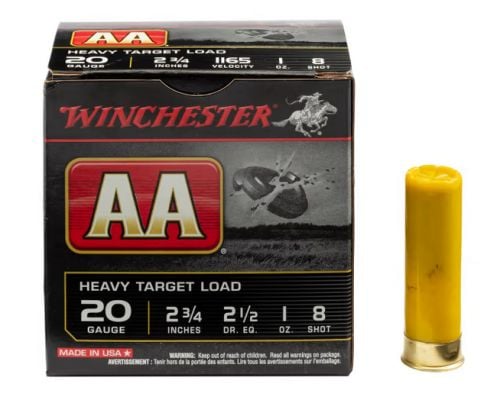 Winchester AA Heavy 20 Gauge Ammo  2.75 1 oz #8 Shot 25rd box