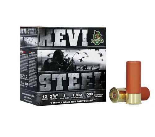 HEVI-Shot Hevi-Steel 12 Gauge 2.75 1 1/8 oz 3 Shot 25 Bx/ 10 Cs