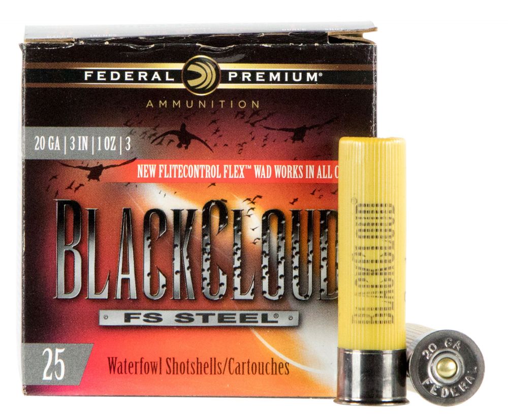 Federal Black Cloud FS Steel 20 Gauge 3 1 oz 3 Shot 25 Bx/ 10 Cs