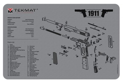 TekMat Original Cleaning Mat 1911 Diagram Gray 17 x 11