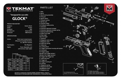 TekMat TEKR17 Original Cleaning Mat For Glock Parts Diagram 11 x 17