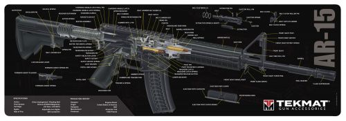 TekMatGY Original Cleaning Mat AR-15 Parts Diagram 12 x 36 Gray